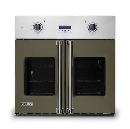 Front. Viking - 30" 7 Series French Door Single Built-In Electric Thermal Convection Oven-Martini - Martini.