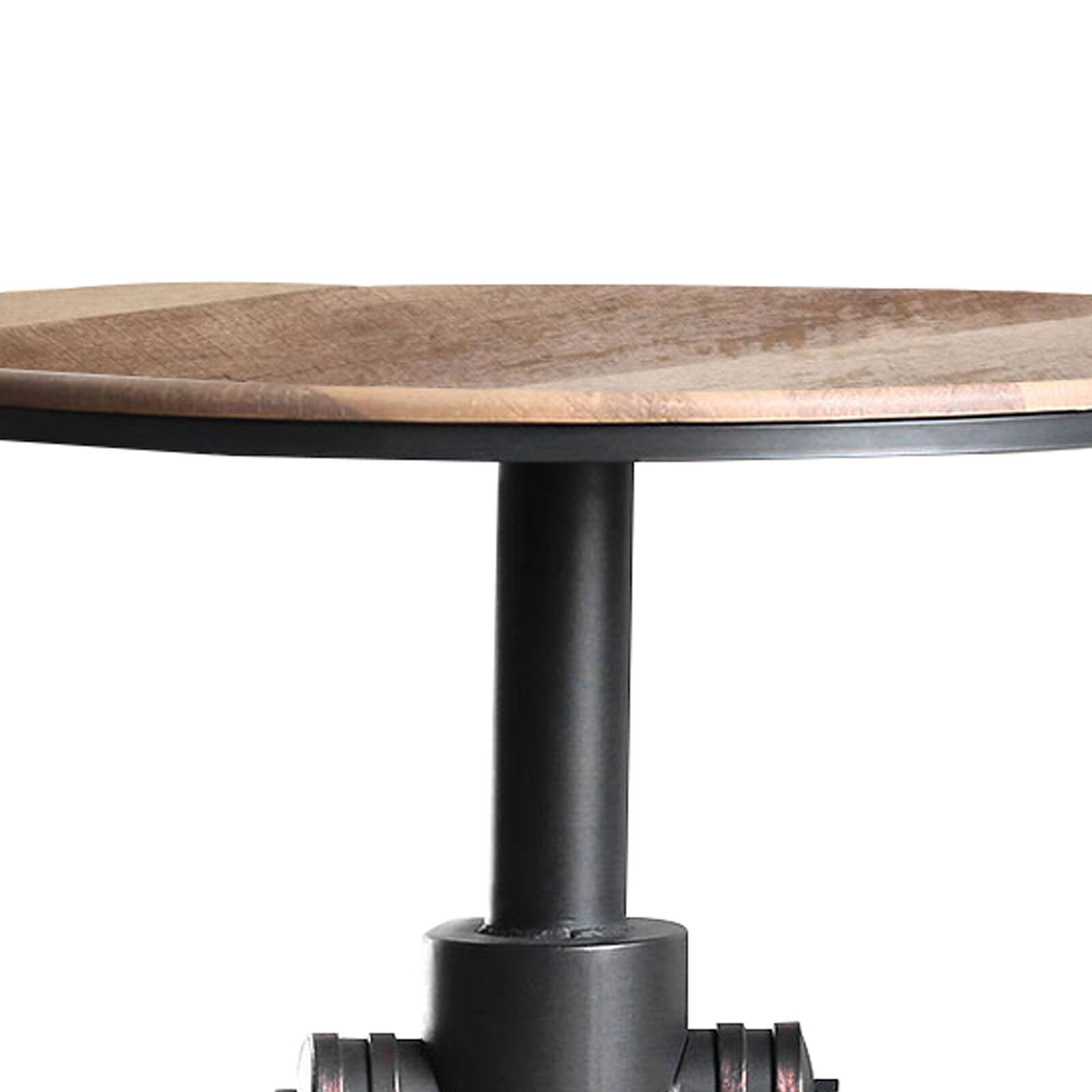 Alt View 3. Manhattan Lane - Bar Table with Fire Hydrant Style Metal Base - Black and Brown.