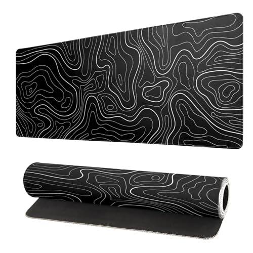 Black Topographic Contour