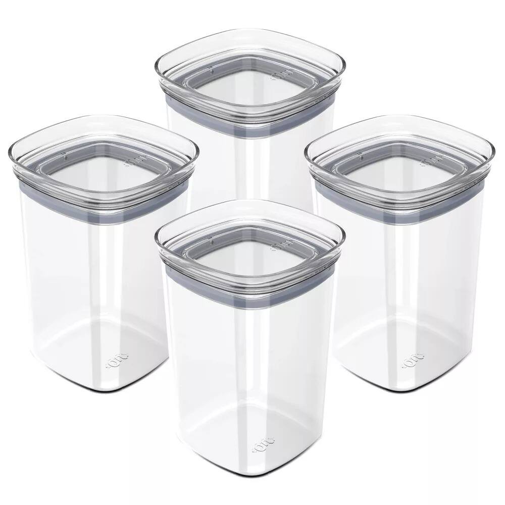 Alt View 10. OU - OU Airtight Food Storage Container 8pc (set of 4) Stackable Plastic Container with Leak Proof Lid - Clear.