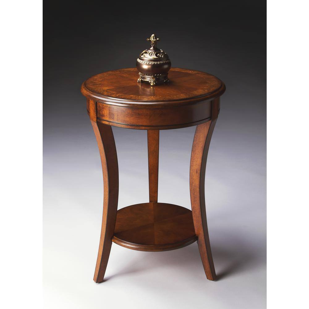 Alt View 2. Butler Specialty - Holdin Round 18"W Side Table - Medium Brown.