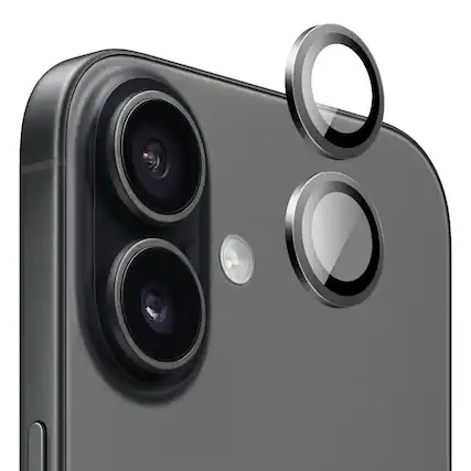 Front. SaharaCase - Apple iPhone 17 Camera Glass Protector | Titanium Body | Exact Color Match | 2Pack - Black.