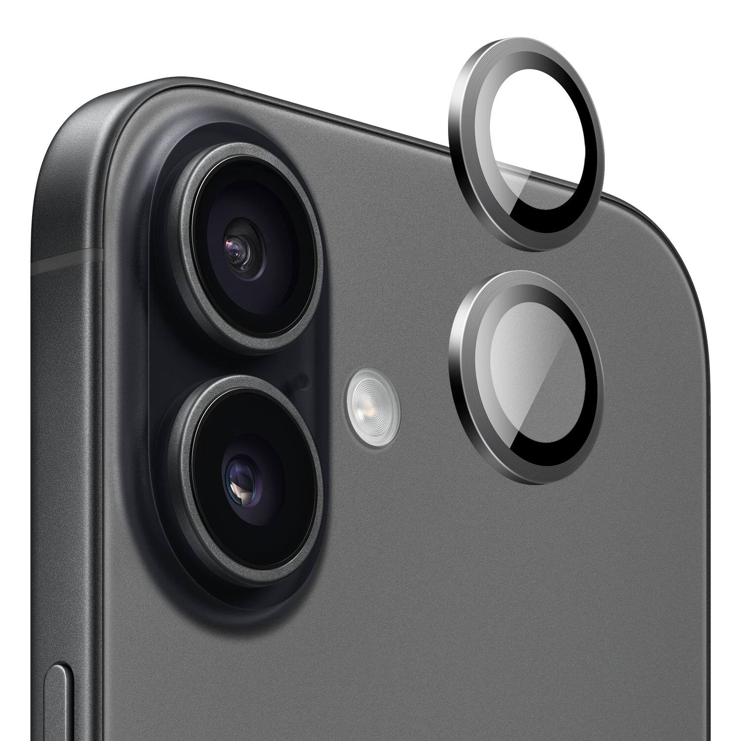 Front. SaharaCase - Apple iPhone 17 Camera Glass Protector | Titanium Body | Exact Color Match | 2Pack - Black.