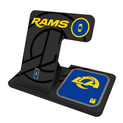 Front. Keyscaper - Los Angeles Rams 3-In-1 Wireless Charger - Multicolor.