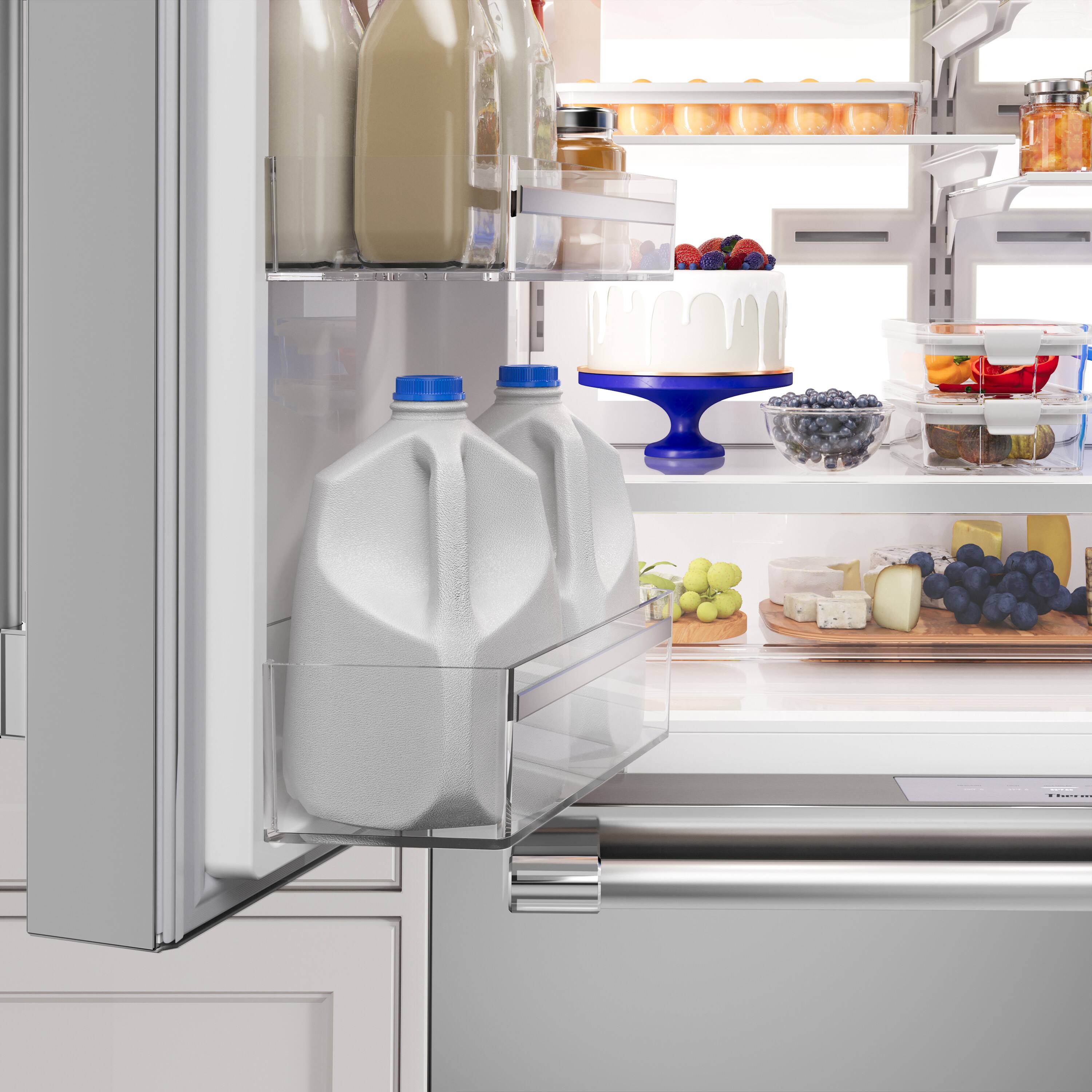 Alt View 4. Thermador - Freedom Collection 20.4 Cu. Ft. 4-Door Bottom Freezer French Door Smart Refrigerator with Professional Handles - Stainless Steel.