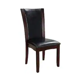 Manhattan Lane - Parson Style Leatherette Wooden Side Chair, Set of 2, Cherry - Brown