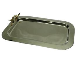 Jiallo - Love Birds rectangular tray 15.25 x 9" - Silver