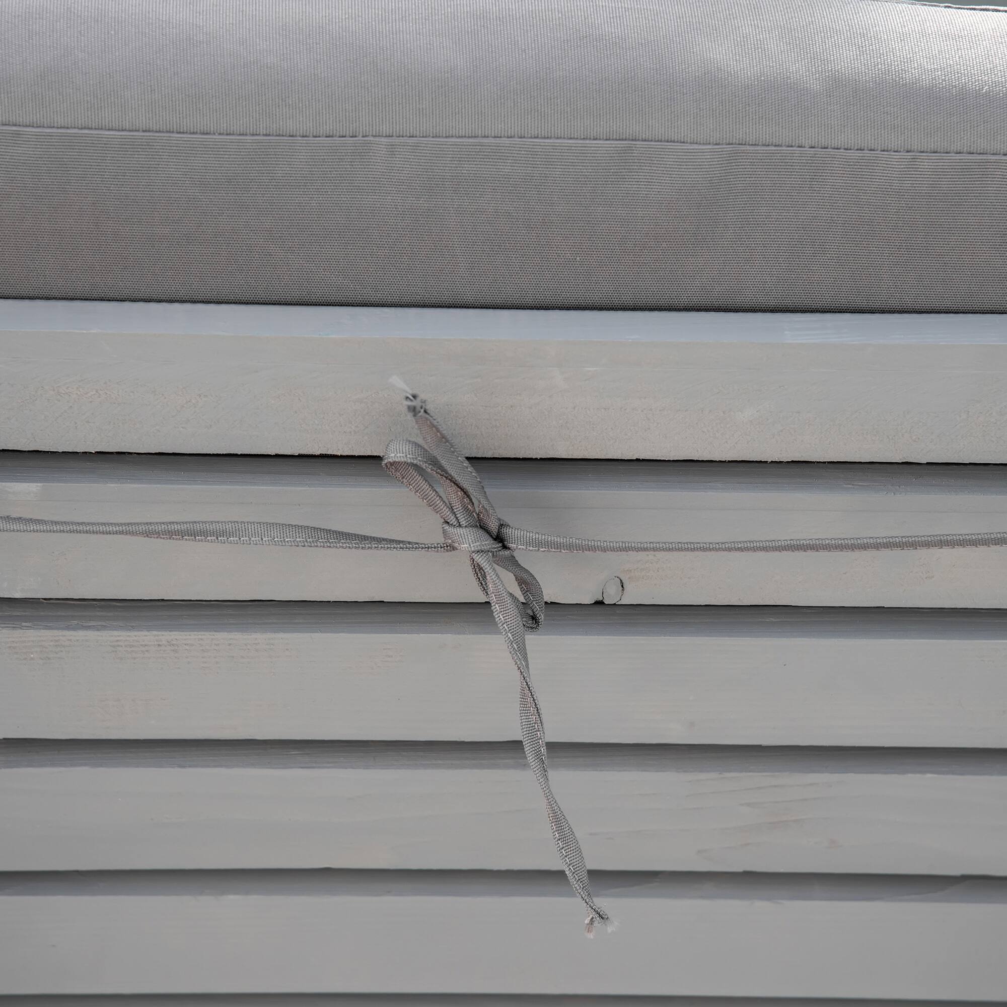 Alt View 7. Outsunny - Chaise Lounge Chair for Outdoor, Wood Outdoor Chaise Lounge with 4-Position Adjustable Backrest and Cushion - Gray.