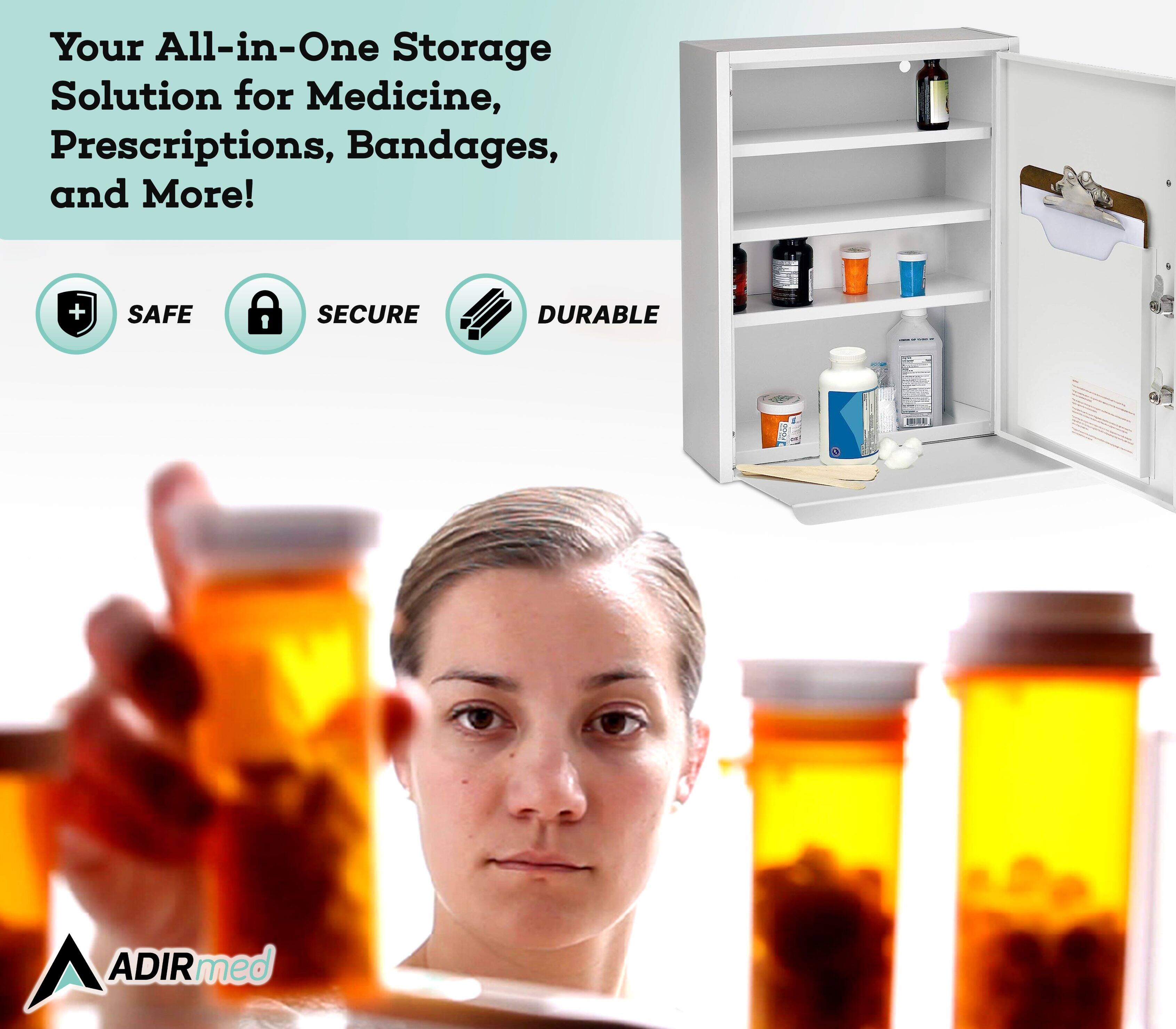Your All-in-One Storage Solution for Medicine, Prescriptions, Bandages, and More! + SAFE SECURE DURABLE + ADIRmed