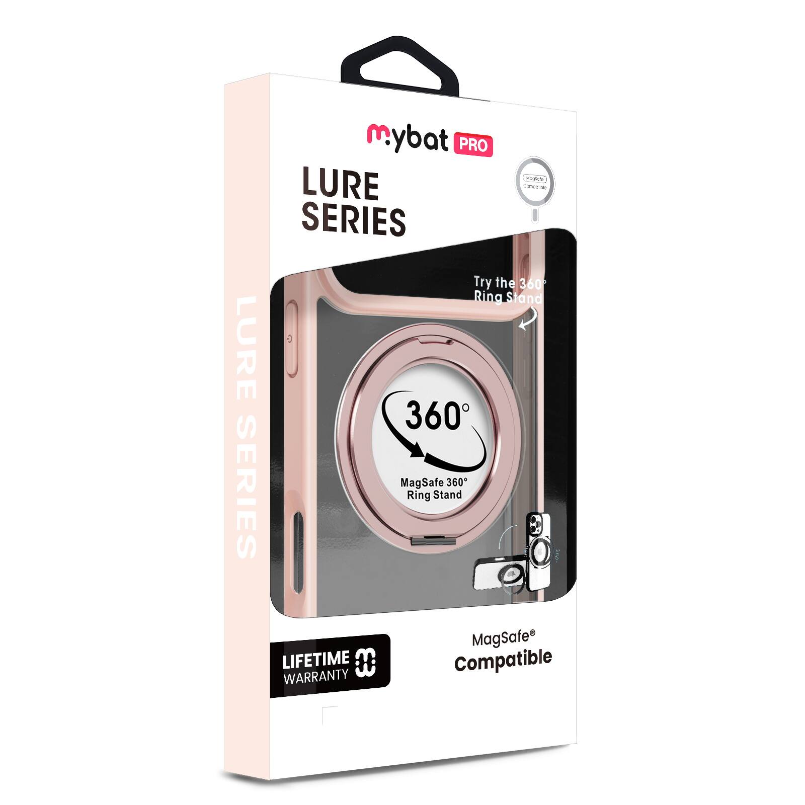 mybat PRO  
LURE SERIES  

Try the 360° Ring Stand  

360°  
MagSafe 360° Ring Stand  

MagSafe® Compatible  

LIFETIME WARRANTY