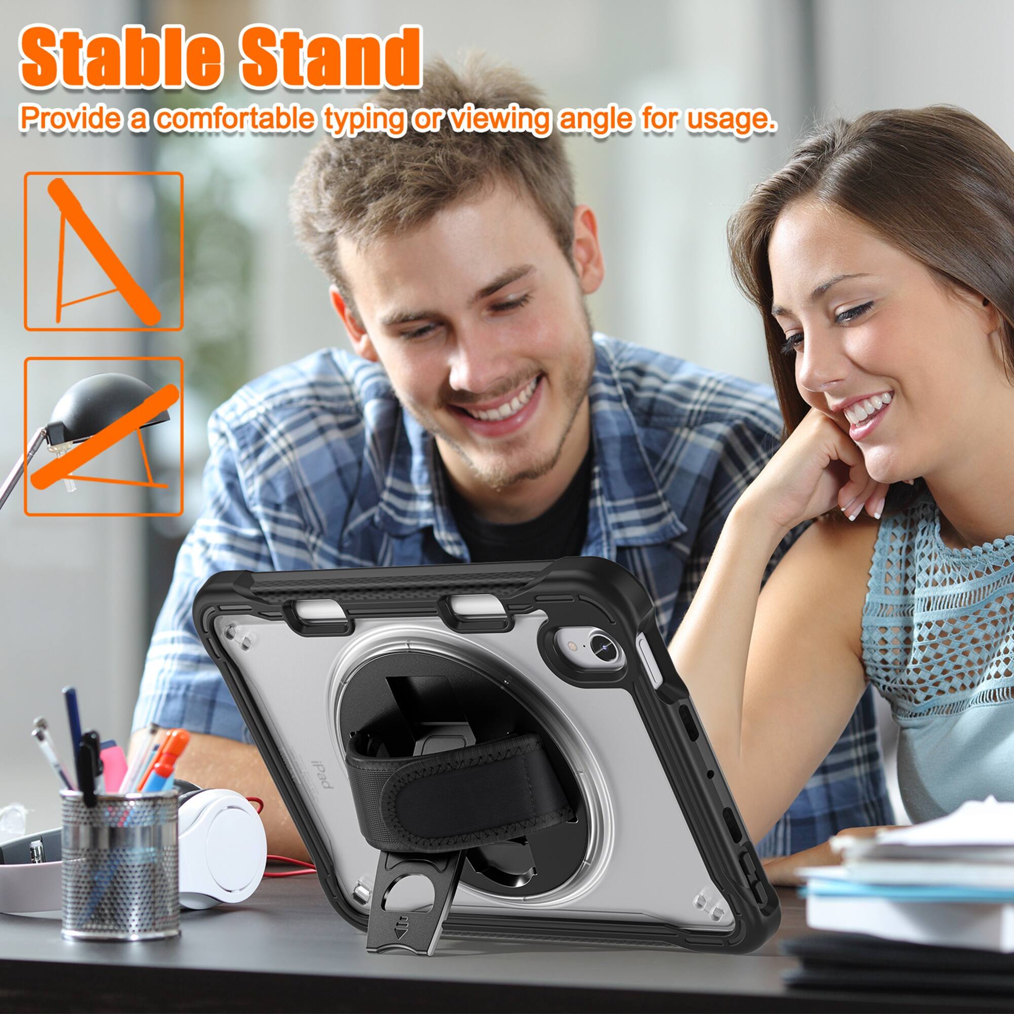 Stable Stand  
Provide a comfortable typing or viewing angle for usage.