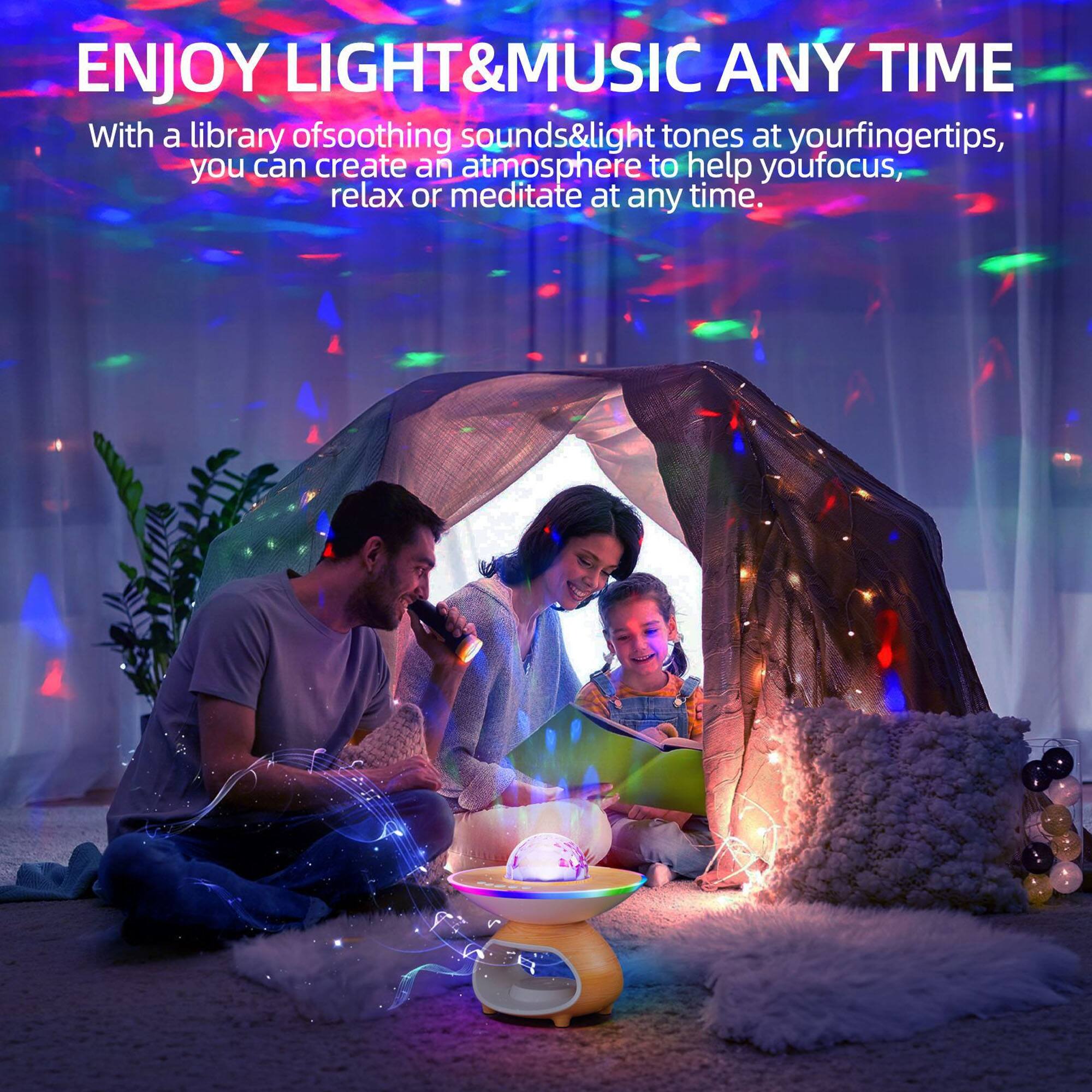 ENJOY LIGHT & MUSIC ANY TIME

With a library of soothing sounds & light tones at your fingertips, you can create an atmosphere to help you focus, relax or meditate at any time.