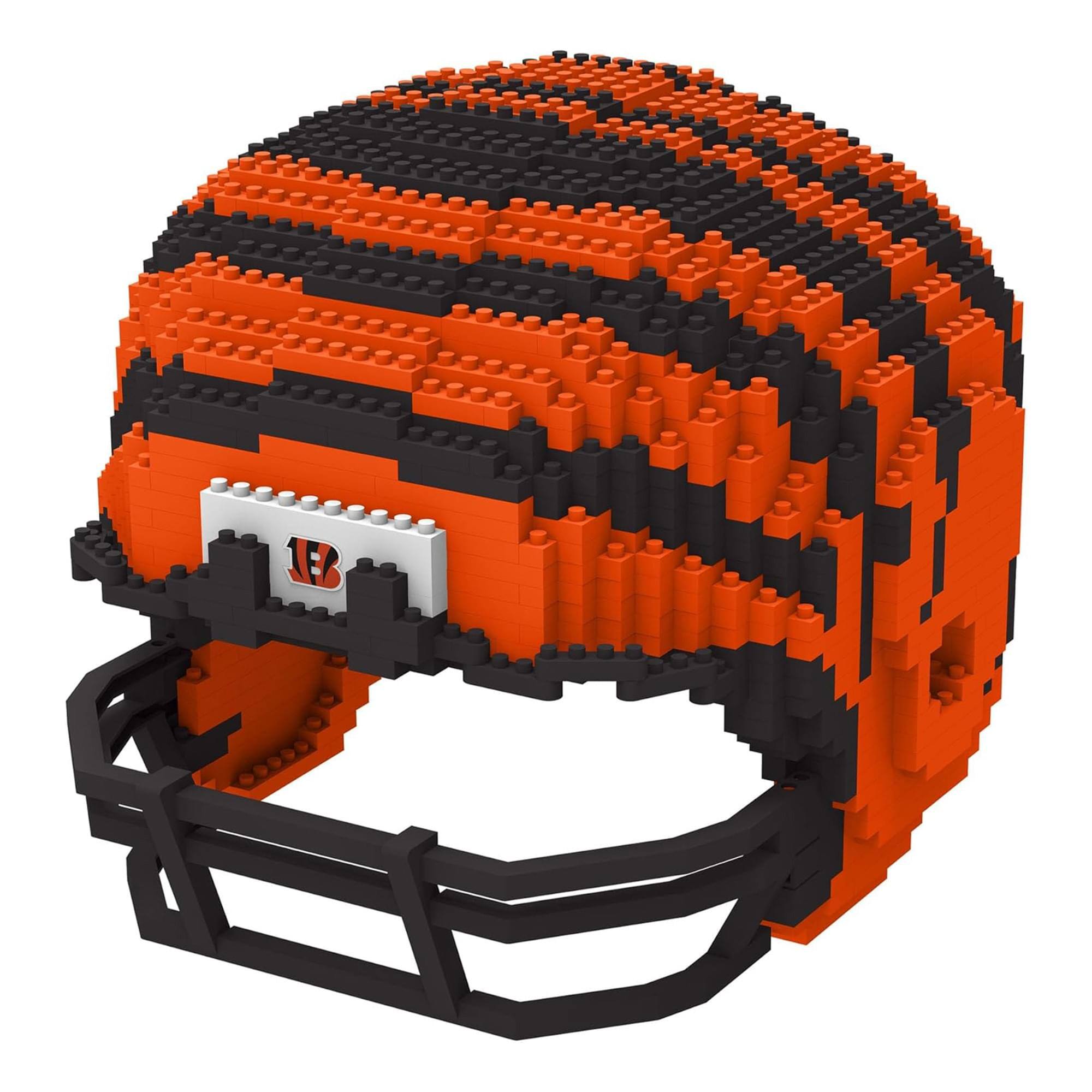 Alt View 3. Forever Collectibles - Cincinnati Bengals NFL FOCO BRXLZ Helmet Building Block Set - Orange.