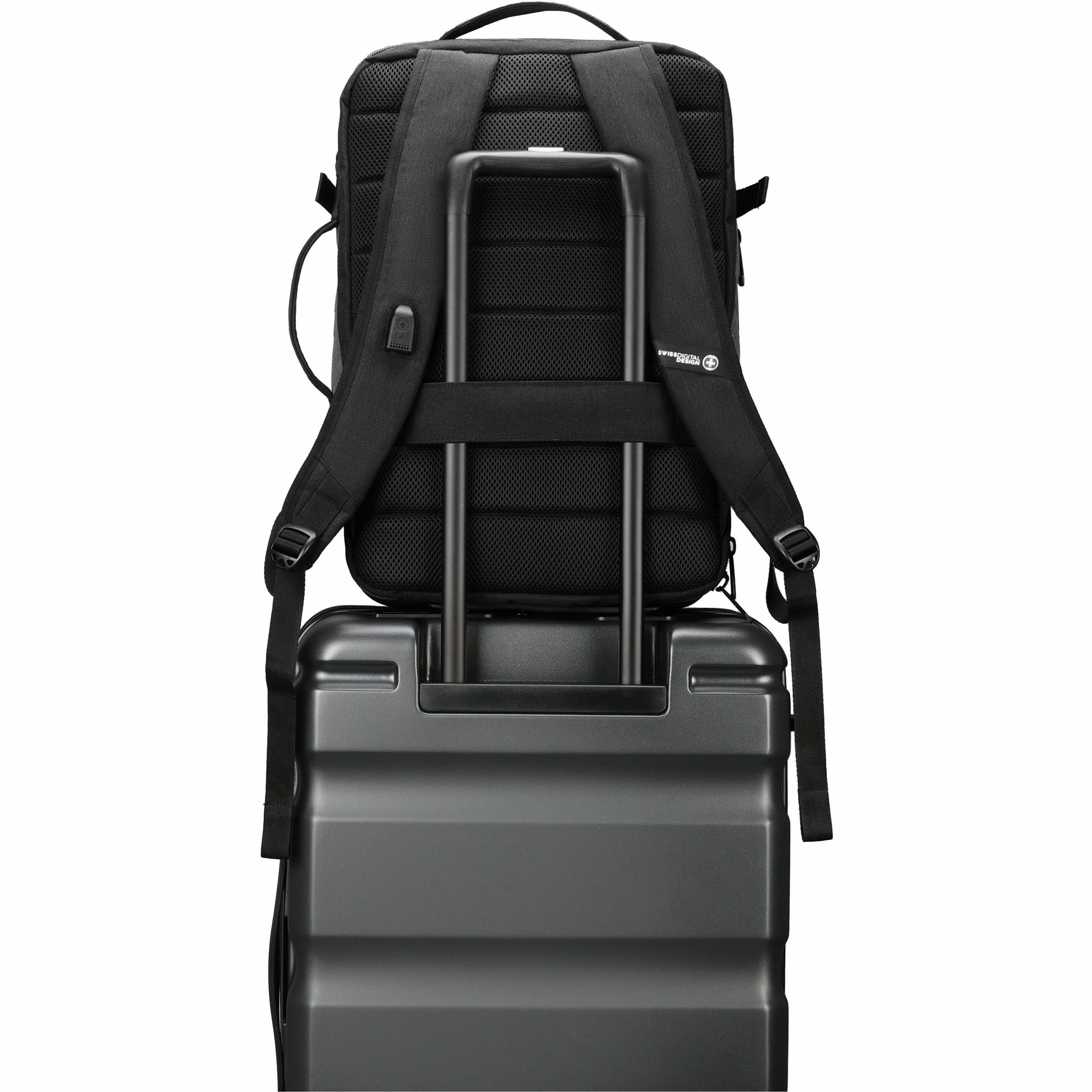 Alt View 17. Swissdigital Design - BERG PRO TSA-Friendly Backpack With USB Charging Port  RFID Protection and Fits Up to 17″ Laptop - Khaki.