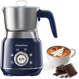 JUJABU - 6 in 1 Milk Frother and Steamer 16.9oz/500ml Milk Warmer, Dishwasher Safe - Blue