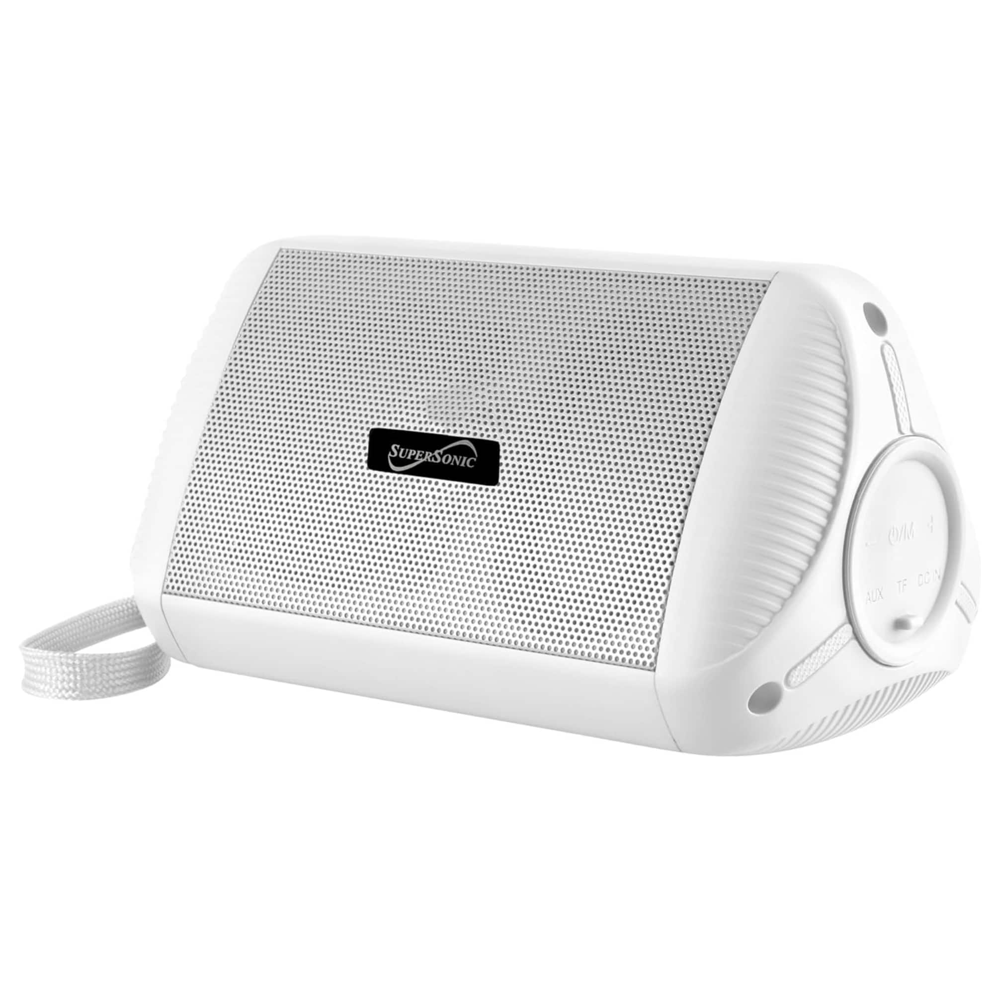 Supersonic - IPX6 Water-Resistant Portable BT Speaker with True Wireless Technology - White