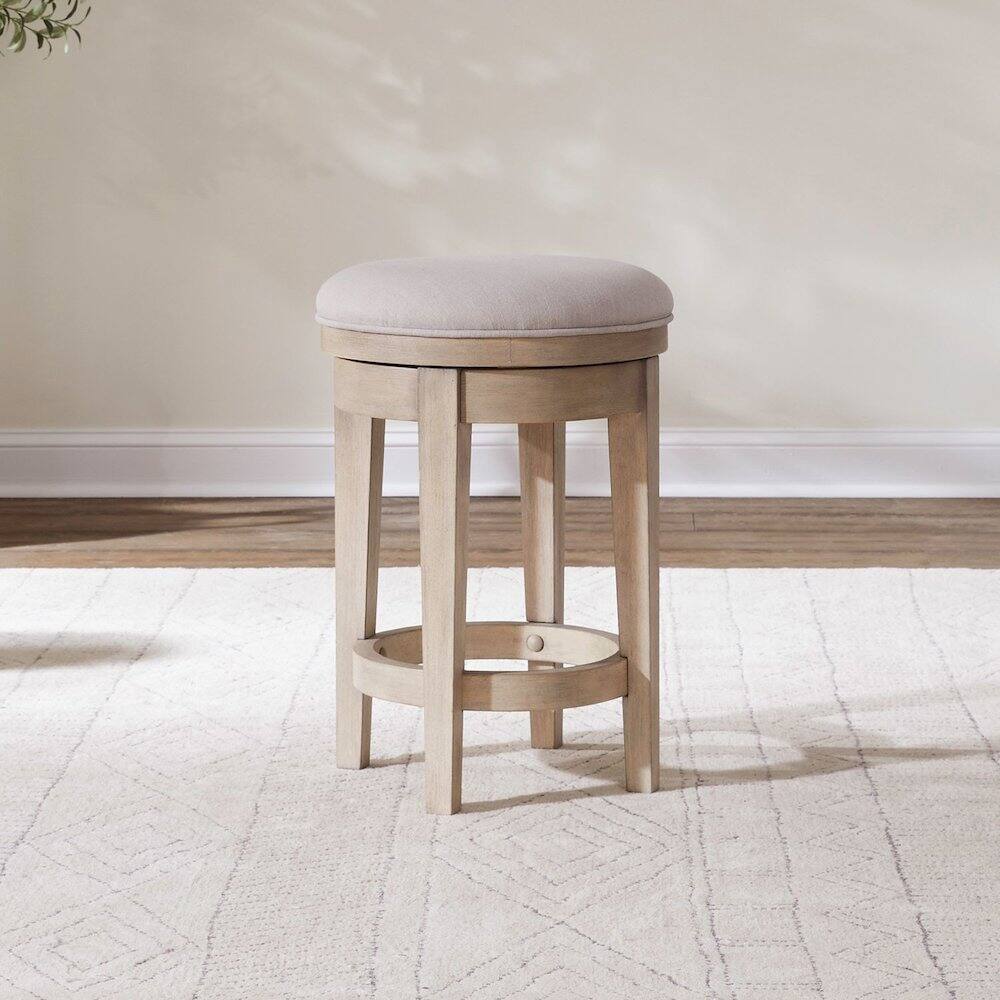 Alt View 1. Liberty Furniture Industries - Brentwood Upholstered Swivel Console Stool - Sandstone - Sandstone.