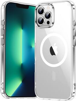 Entronix - Magnetic Case for iPhone 13 Pro Max - Durable Hard Back Protection - Clear