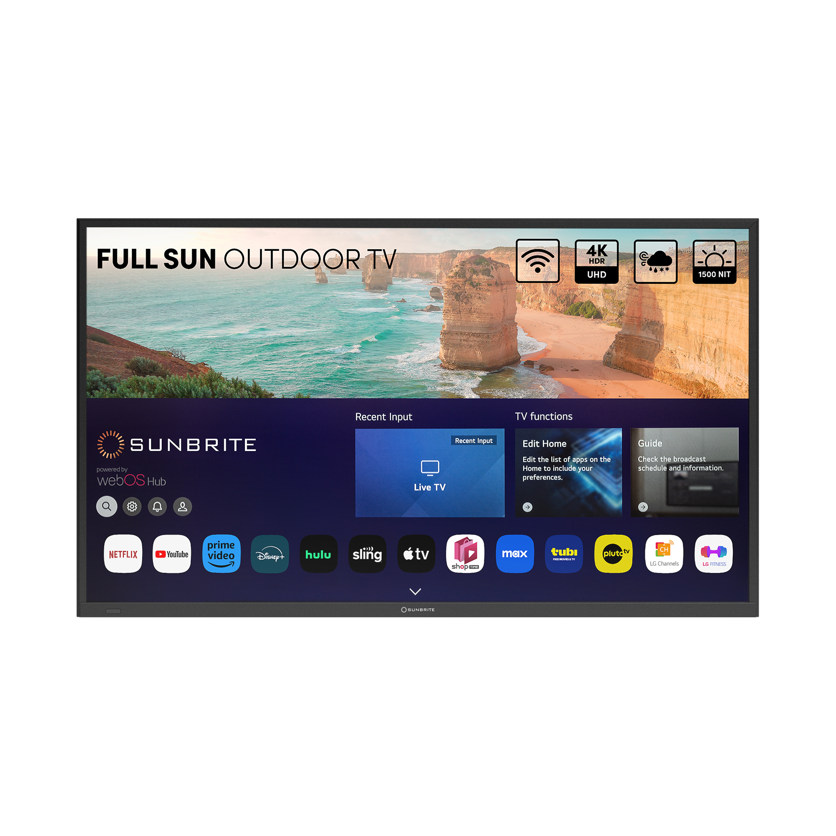 SunBriteTV - Solis Series 55" Class LED Outdoor Full Sun 4K UHD Smart webOS 2.2 TV (2025)