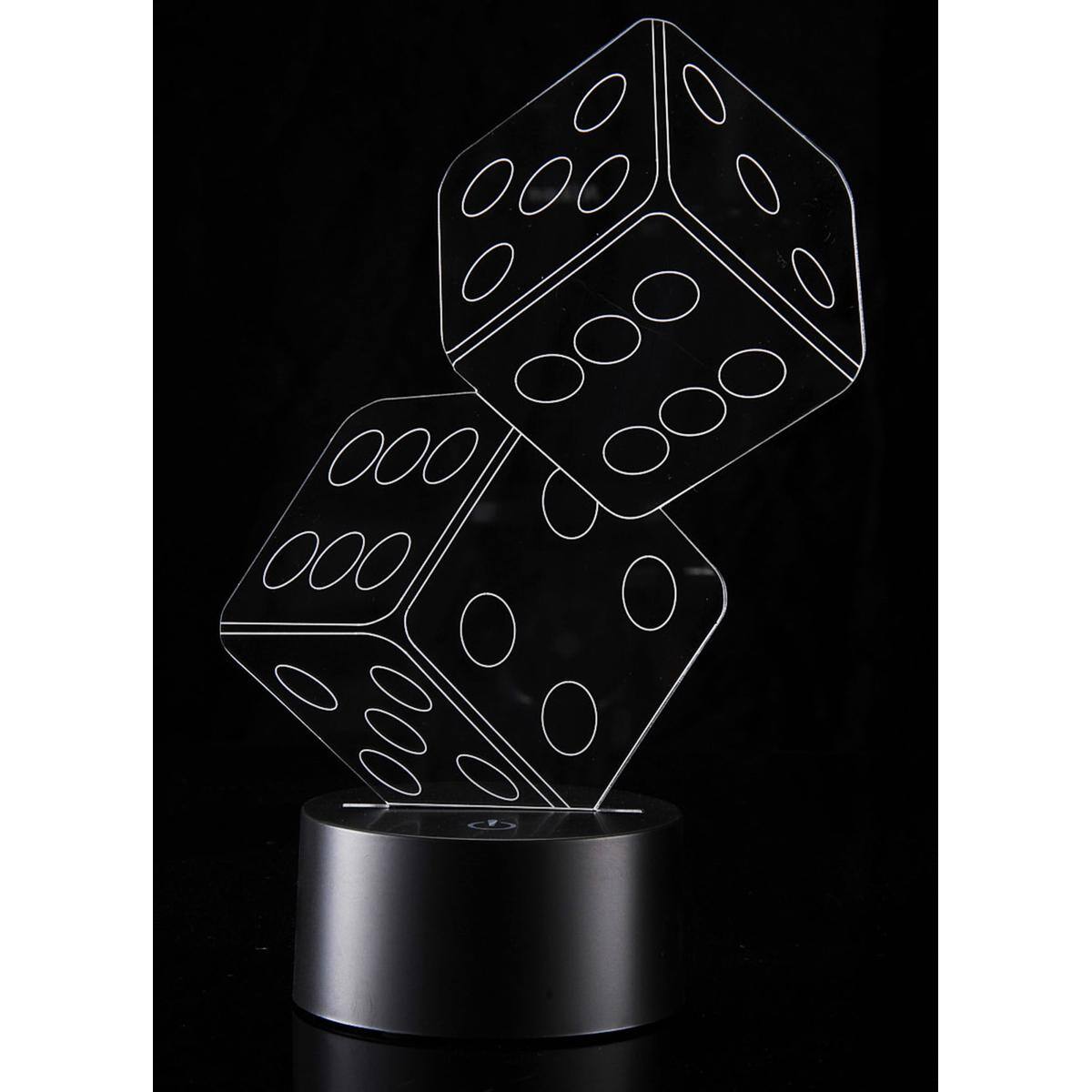 Alt View 1. JuzToys - 3D Night Light for Kids, 3D Dice Lighting Laser Cut Precision LED Lights, LED Lamp for Bedrooms and Offices - Black.