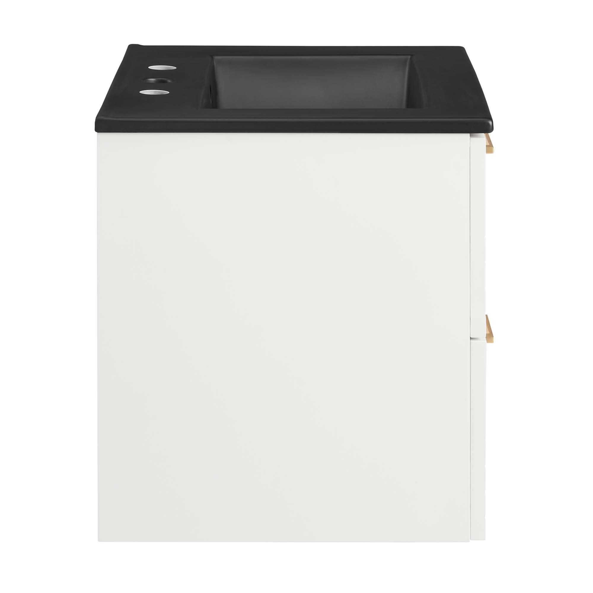 Alt View 2. Modway - Daybreak Wall-Mount Bathroom Vanity Basin Included by Modway - White Black.