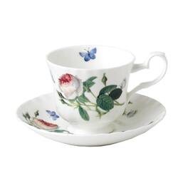 Jiallo - Roy Kirkham TEACUP & SAUCER-PALACE GARDEN Bone China Made in England Set of 2 - Mutli color