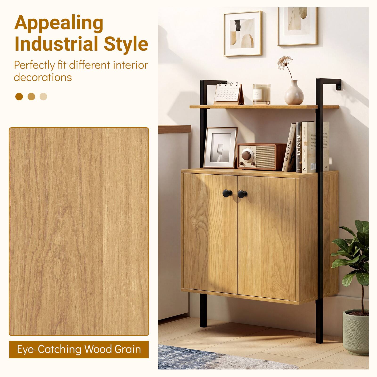 Appealing Industrial Style  
Perfectly fit different interior decorations

Eye-Catching Wood Grain