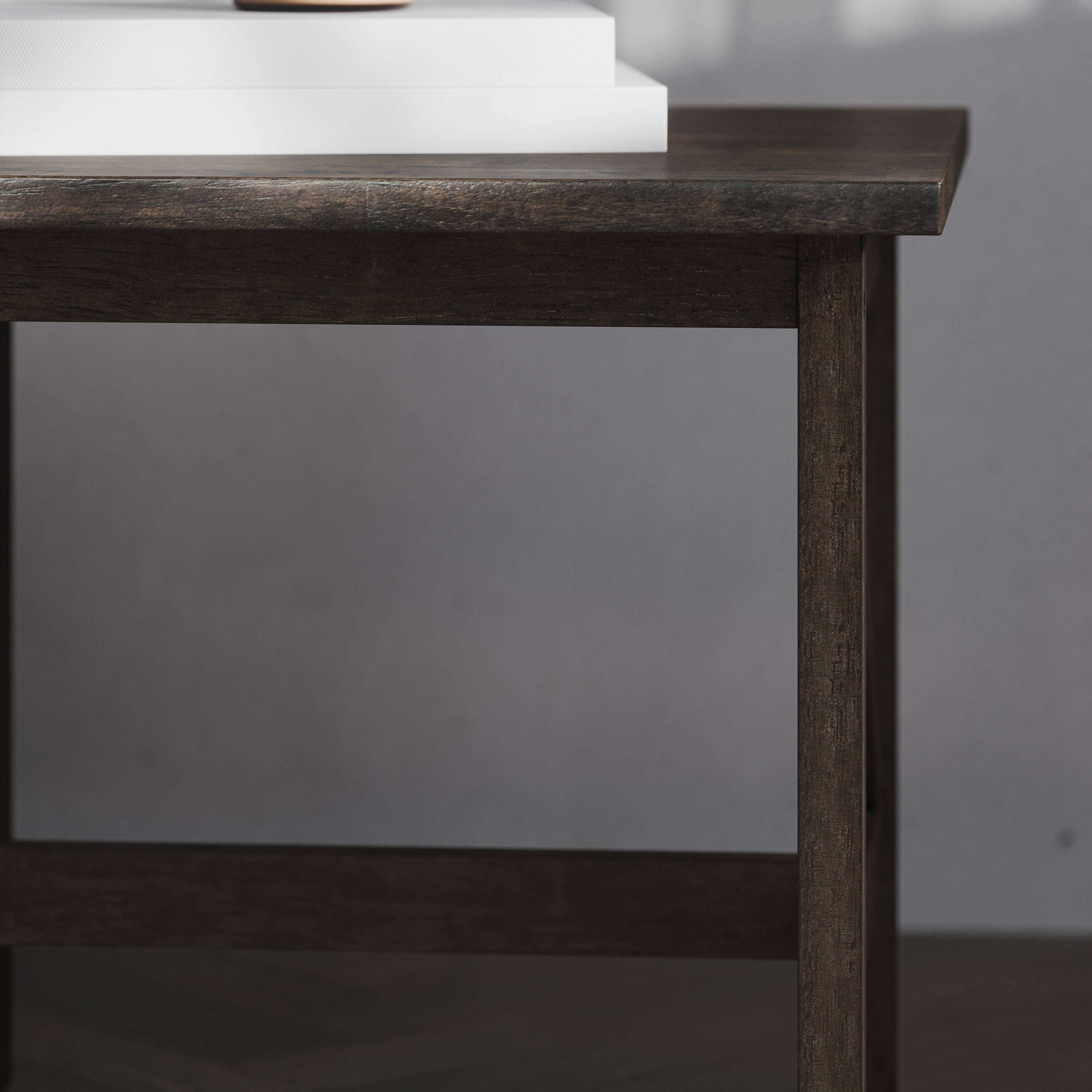 Alt View 4. Emma + Oliver - Mitchell Solid Wood Farmhouse Style End Table - Dark Gray.
