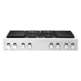 SKS - 48-inch Dual Fuel Pro Rangetop with Sous-Vide, 4 Burners and 2 Induction Zones - Stainless Steel