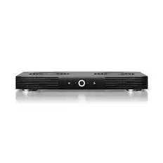 Front. AC Infinity - AIRCOM S7, AV Receiver Cooling Fan with Thermal Trigger, 12" Top Exhaust - Black.