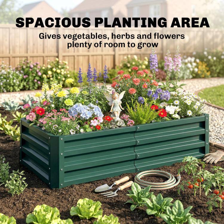 SPACIOUS PLANTING AREA  
Gives vegetables, herbs and flowers plenty of room to grow