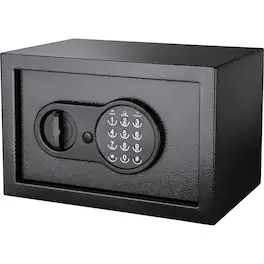 Barska - 0.36 Cu Ft Digital Keypad Safe-Solid Steel Security Lock Box with Quick Access PIN Code, Dual Steel Deadbolts - Black