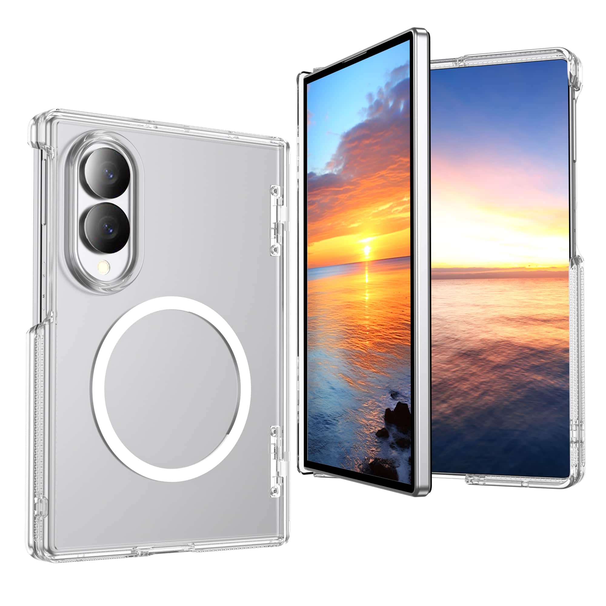 Dteck - Magnetic Matte Case for Samsung Galaxy Z Fold8 with Hinge Protection,Slim Hard PC Back Cover,No Front Frame Shell - Clear price history on PriceWatchPro