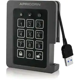 Apricorn - Aegis Padlock ASSD-3PL256-1TBF 1 TB Solid State Drive - 2.5" Internal - TAA Compliant - USB 3.1 - 300 - Black