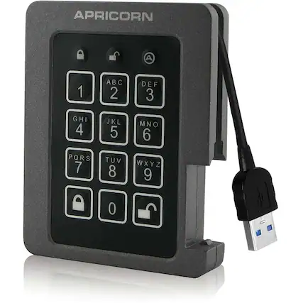 APRICORN
1 ABC 2 DEF 3
4 GHI 5 JKL 6 MNO
7 PQRS 8 TUV 9 WXYZ
0