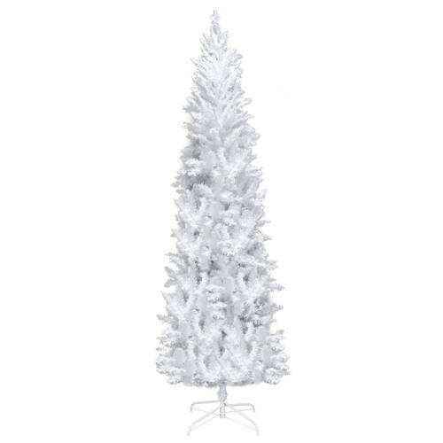 Alt View 3. Winado - 7.5 FT Snow Flocked Pencil Christmas Tree with 1050 Branches, 350 LED Lights, Slim Artificial Xmas Tree - White.