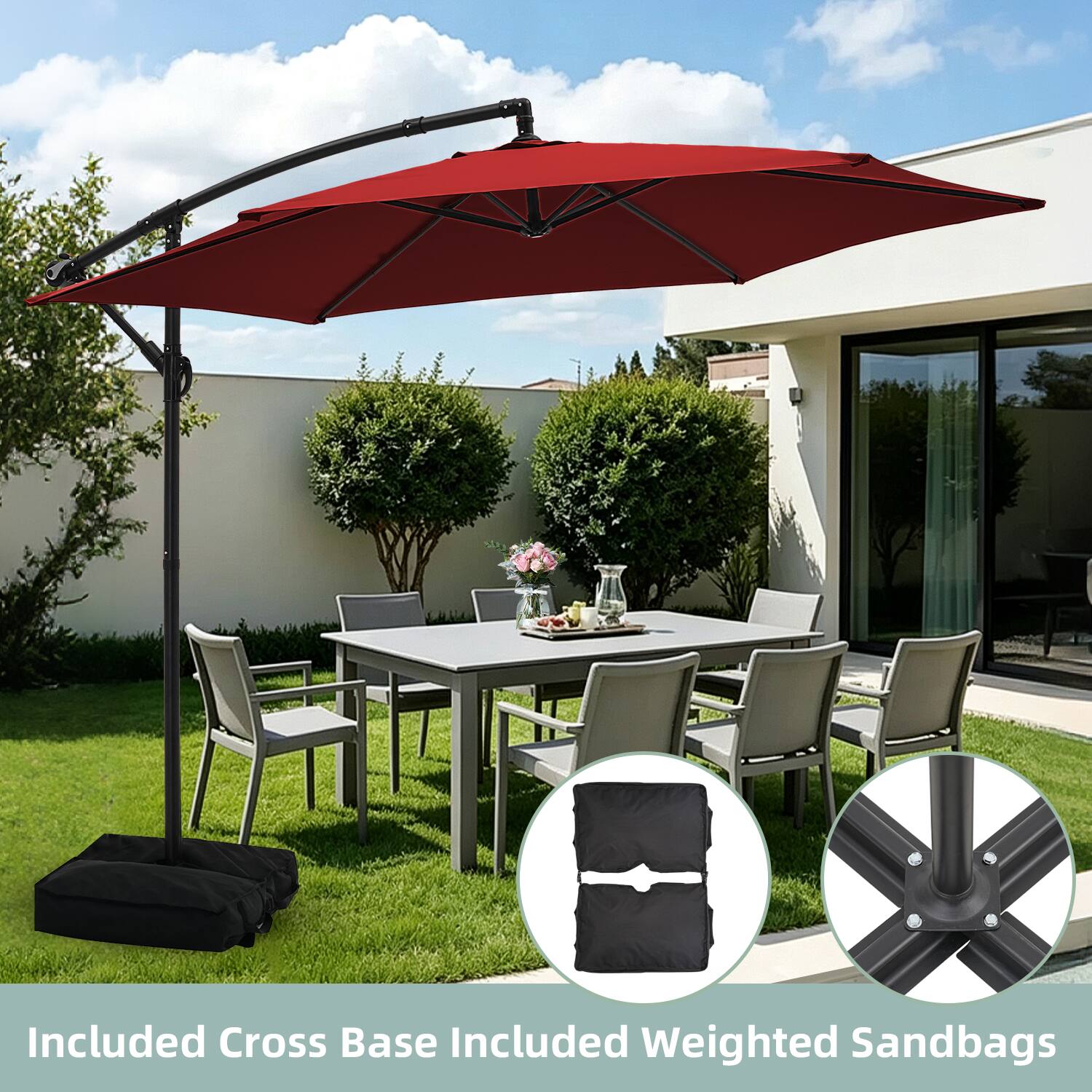 Included Cross Base Included Weighted Sandbags