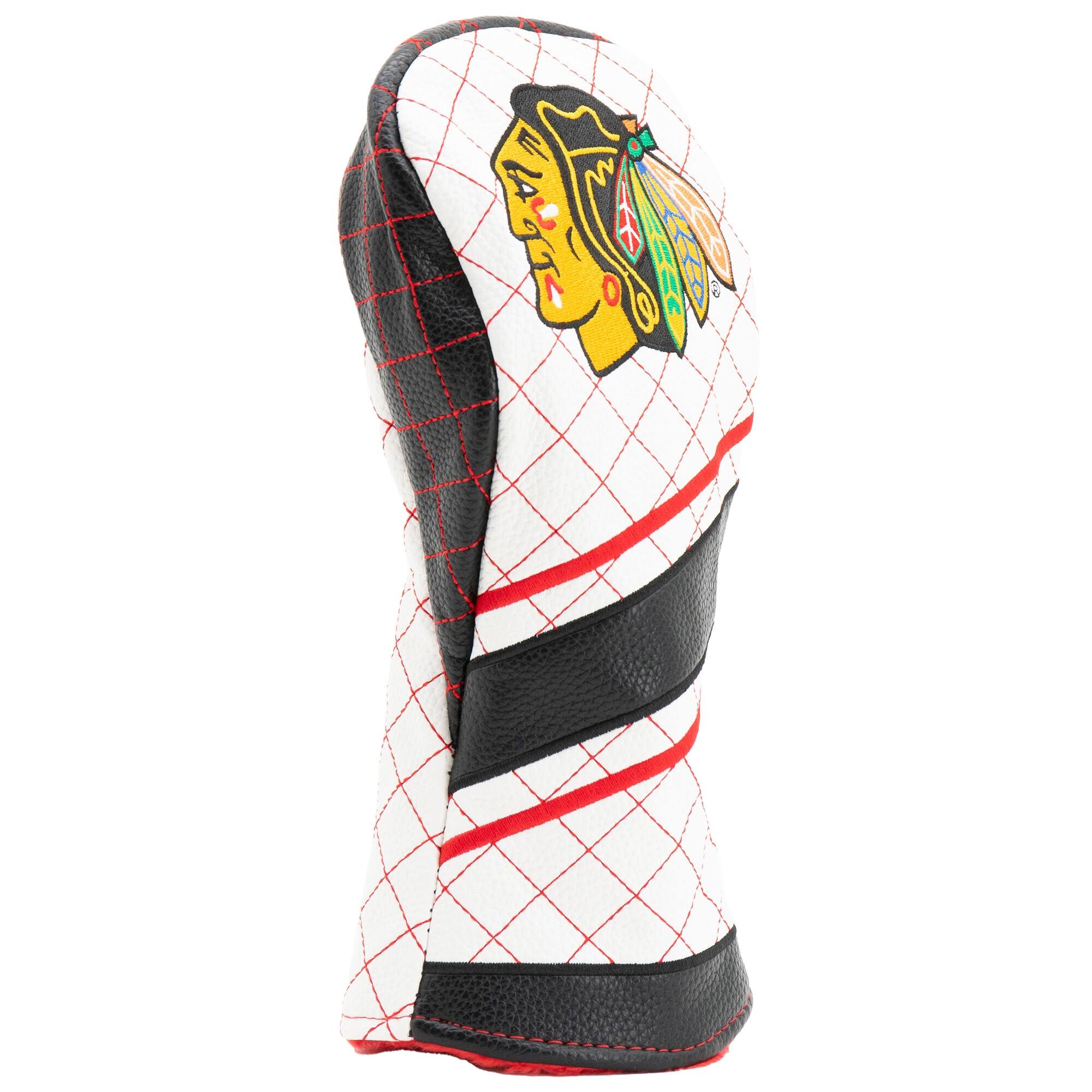 Alt View 2. Team Golf - Chicago Blackhawks Striped Quilted Fairway Headcover - Multicolor.