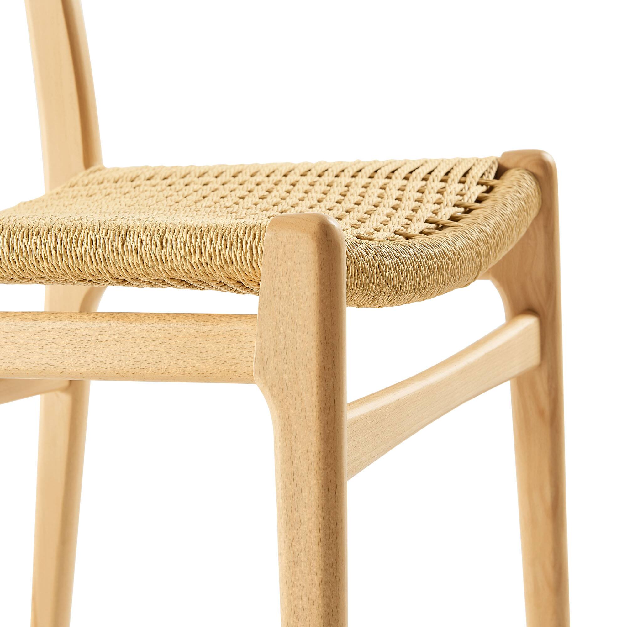 Alt View 4. Modway - Wynn Rope and Wood Dining Side Chairs Set of 2 by Modway - Brown.