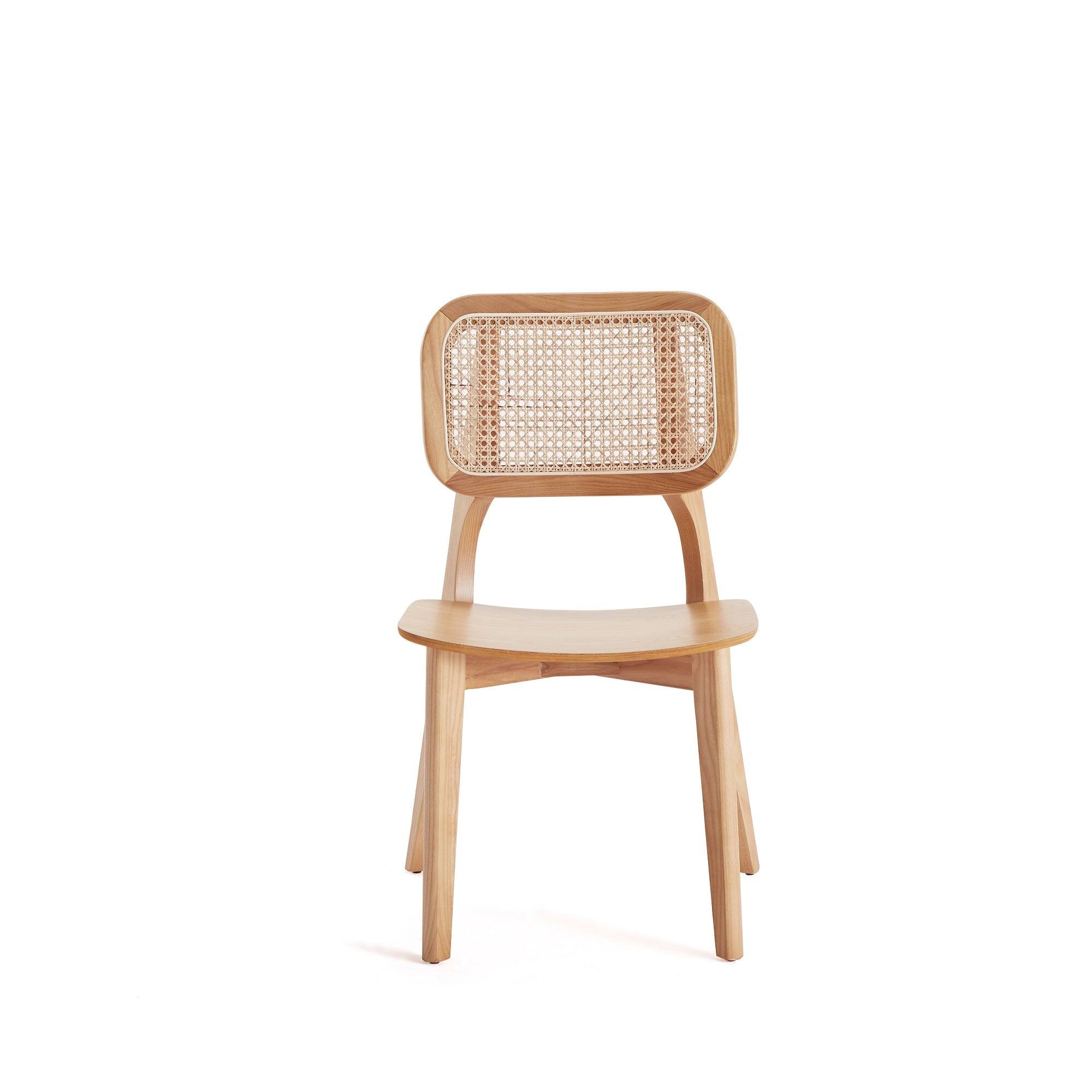Back. Manhattan Comfort - Versailles Industry Chic Wood Dining Chair - Set of 2 - Natural.