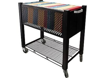 Alt View 4. Vertiflex - InstaCart Metal Mobile File Cart with Lockable Wheels, Black (AVT-VF53000).