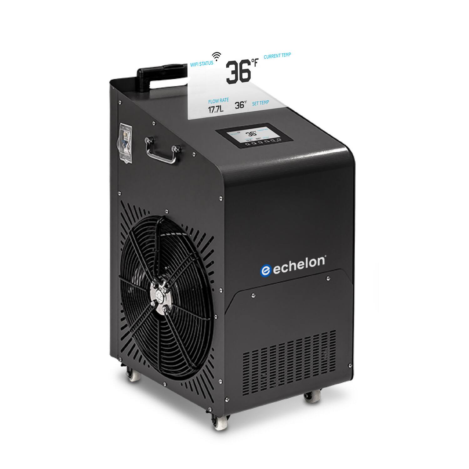 CURRENT TEMP: 36°F  
SET TEMP: 36°F  
FLOW RATE: 17.7L  
WIFI STATUS:  
echelon