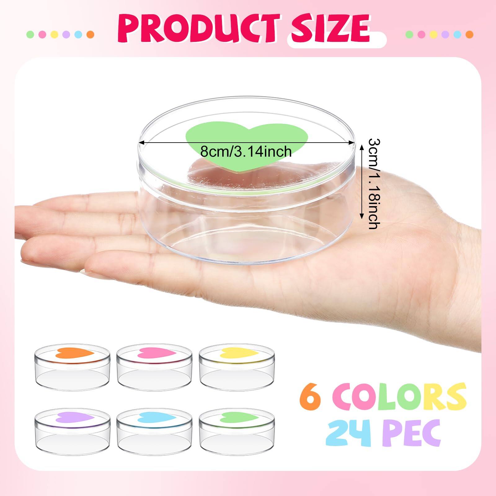 PRODUCT SIZE  
8cm/3.14inch  
3cm/1.18inch  
6 COLORS  
24 PEC