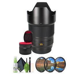 Leica - Summicron-SL 35mm f/2 ASPH. Lens (L-Mount) + Filter Kit + Lens Case + More - Black