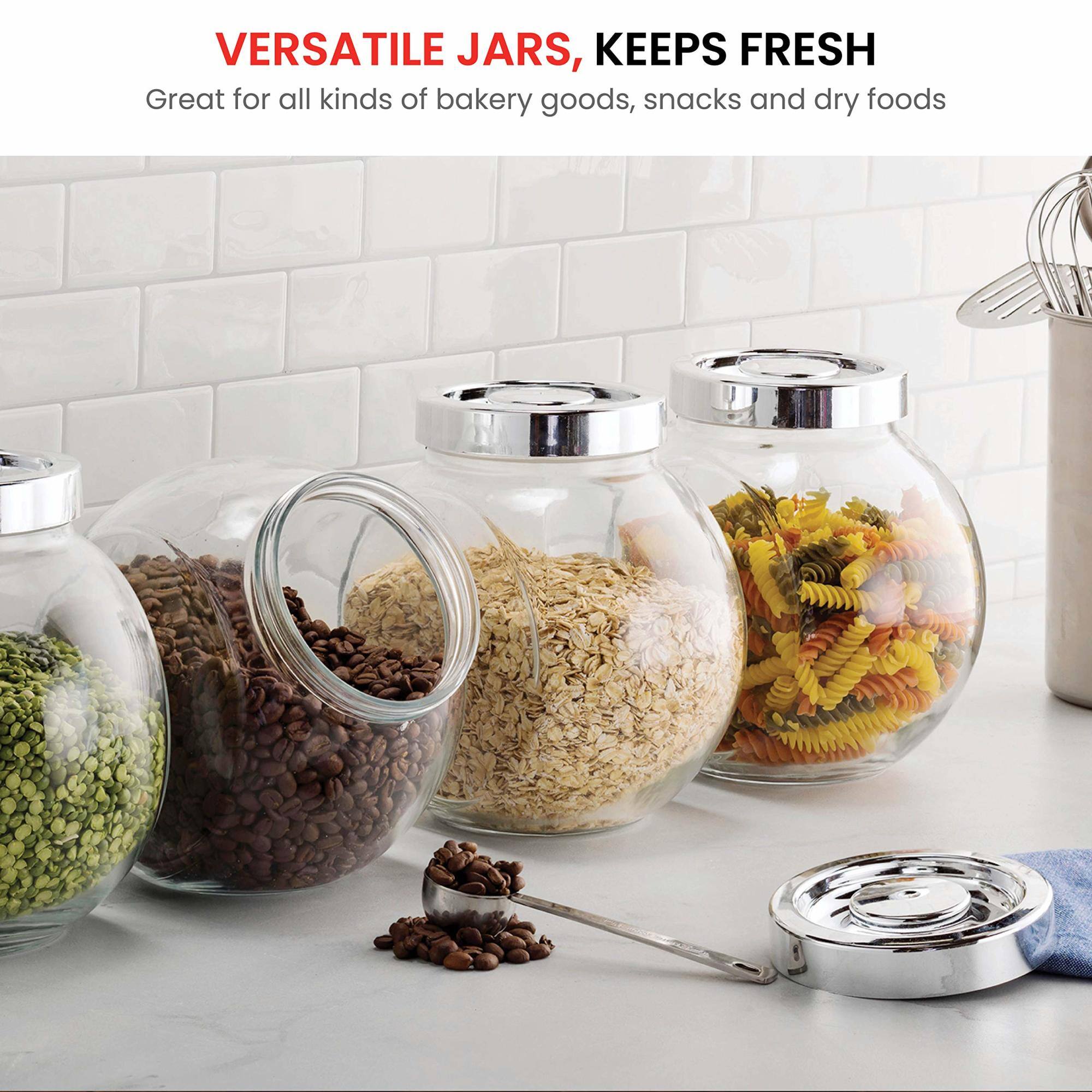 VERSATILE JARS, KEEPS FRESH  
Great for all kinds of bakery goods, snacks and dry foods