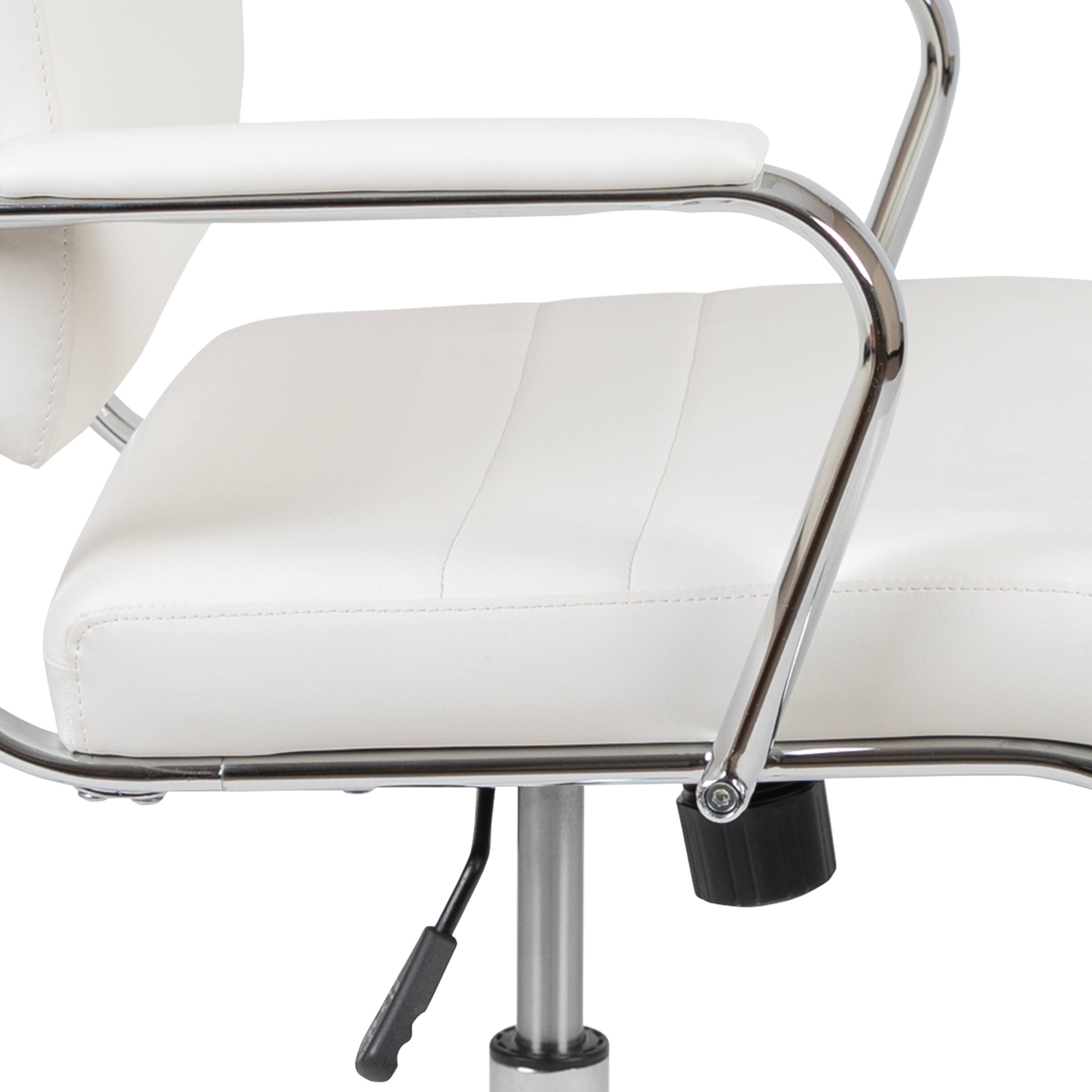 Alt View 10. Emma + Oliver - Mid-Back LeatherSoft Contemporary Panel Executive Swivel Office Chair - White.