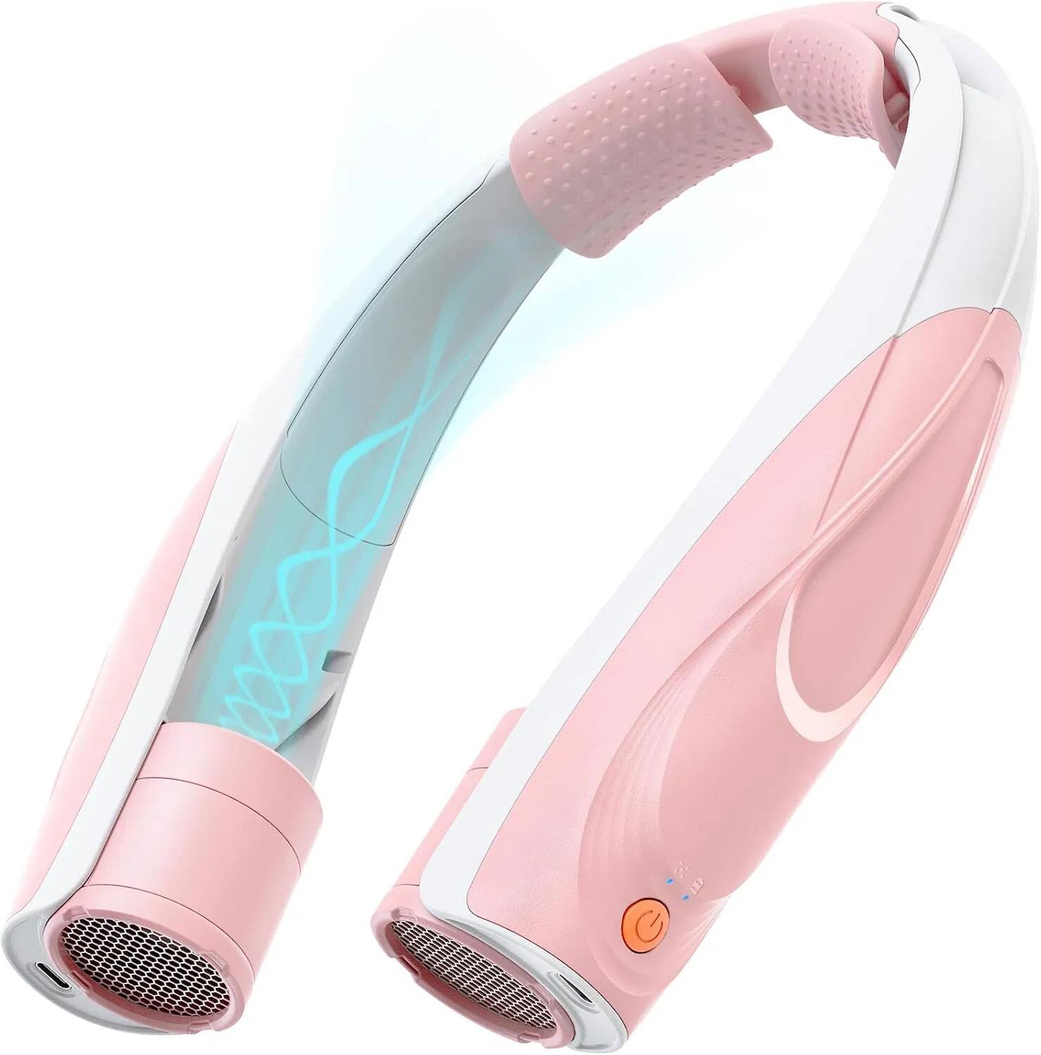 Front. BEARSOLIM - Portable Neck Fan - 6000mAh Rechargeable Personal Fan with 6 Speeds, 360° Cooling Surround Airflow, 20H Long Battery - pink.