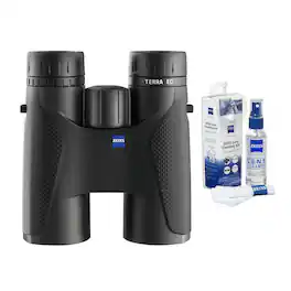 10x42 Terra ED Binoculars (Black) and Zeiss Cleaning Kit Bundle