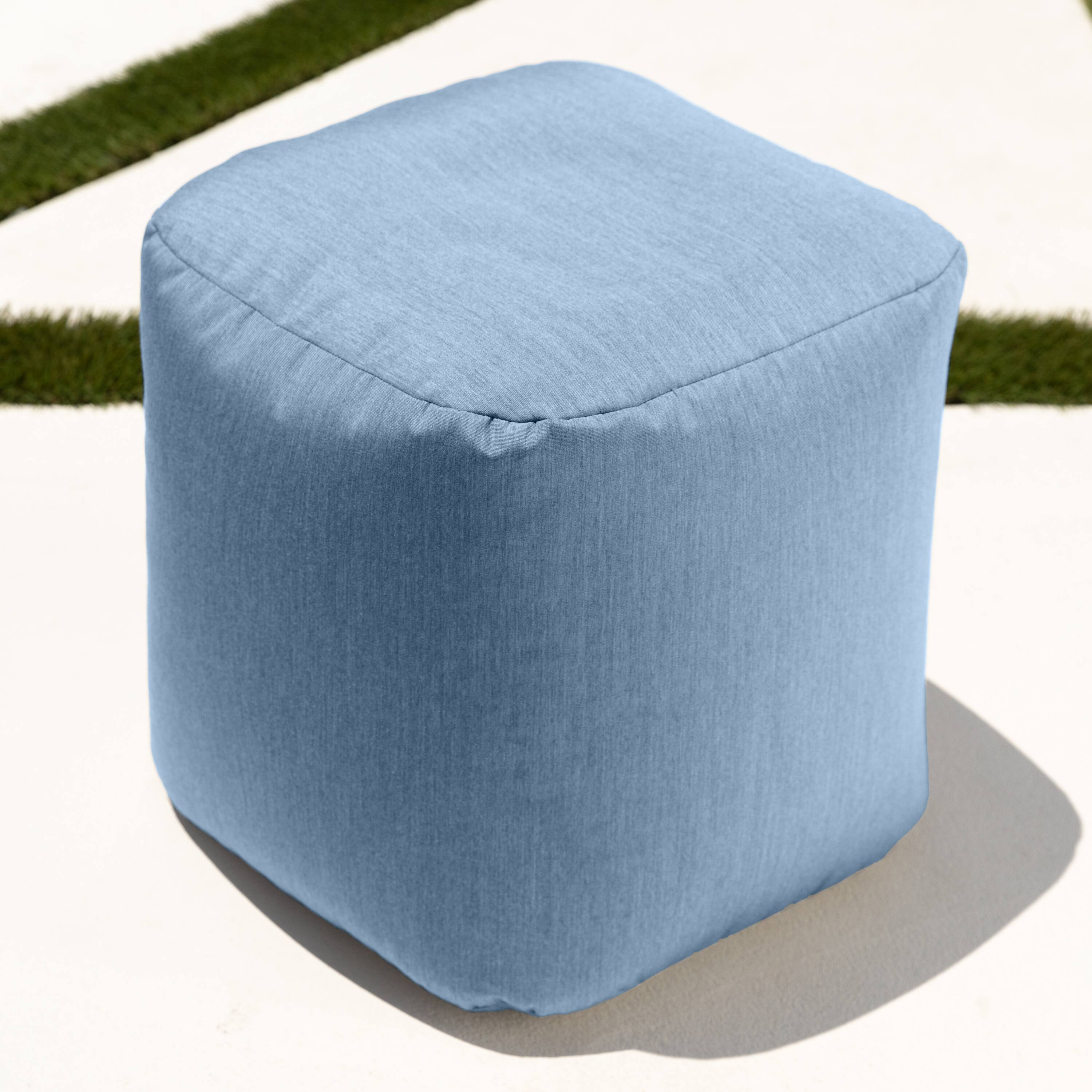 Back. Jaxx - Jaxx Luckie Outdoor Patio Bean Bag Ottoman, Ocean - Ocean.