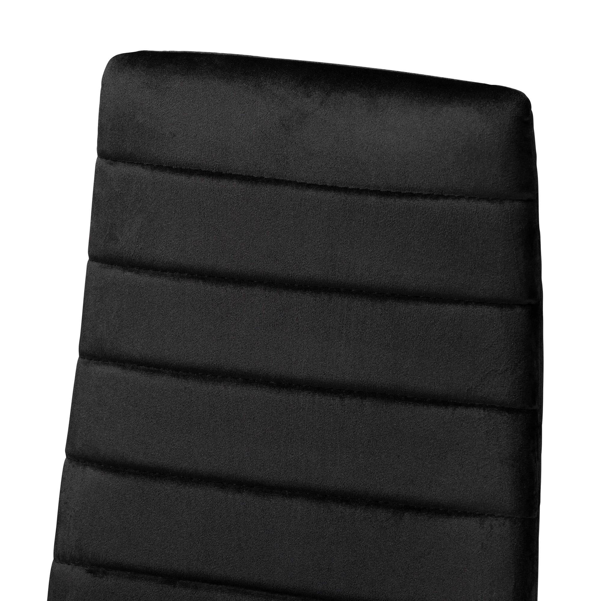 Left. Baxton Studio - Armand Glam Velvet Fabric Upholstered and Gold Finished Metal 4-Piece Dining Chair Set - Black/Gold.